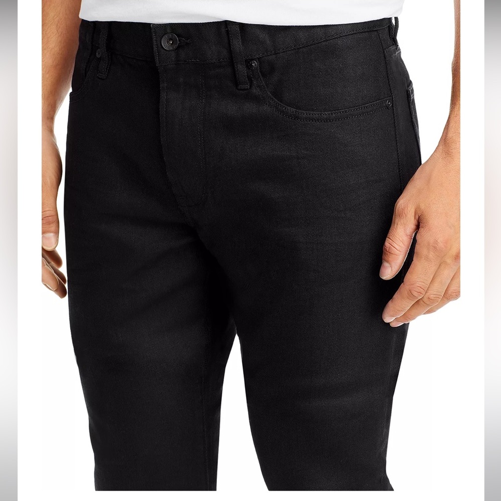 (JZ-66) John Varvatos Bowery Slim Straight Fit Jeans In Jet Black - Picture 3 of 6